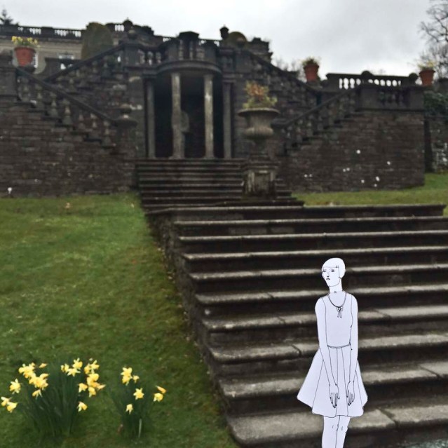 eve has always loved staircases. here, she's in stairway heaven