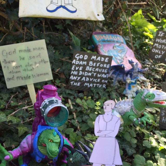 and isn't amused by the cheeky signs