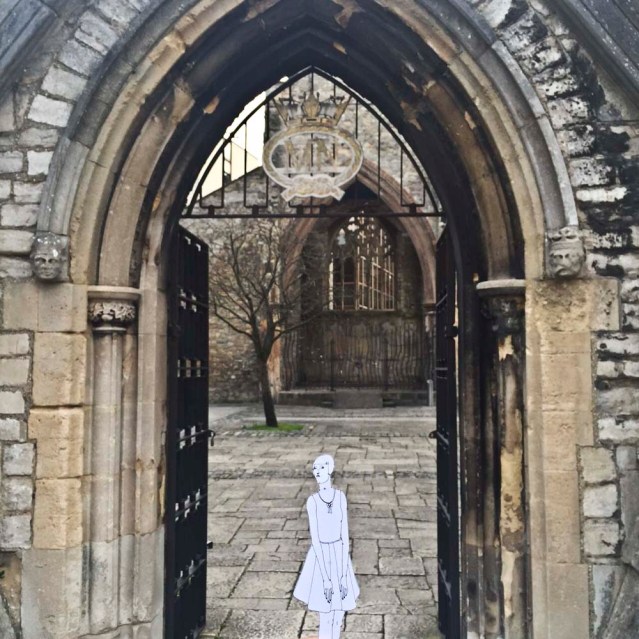 at the bargate in the old town. she wants to live here