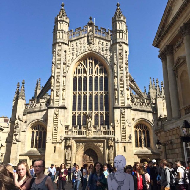 she visits bath abbey and the roman baths