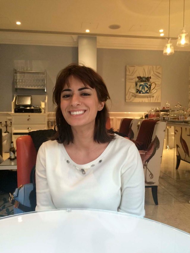 back in the hotel tea room, chamomile yet again with my cousin fatooma