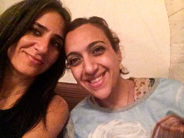 at last that night, dinner with naz and the girls. we had a bit of a crazy night with taxis going to wrong locations, getting a late train back to our hotel, in heels (both me and z) and poor z suffering a terrible headache. but it was good to see naz and finally meet dagher's fiancee jelena. here i am with my friend rania whose sartorial style is the zaniest i know