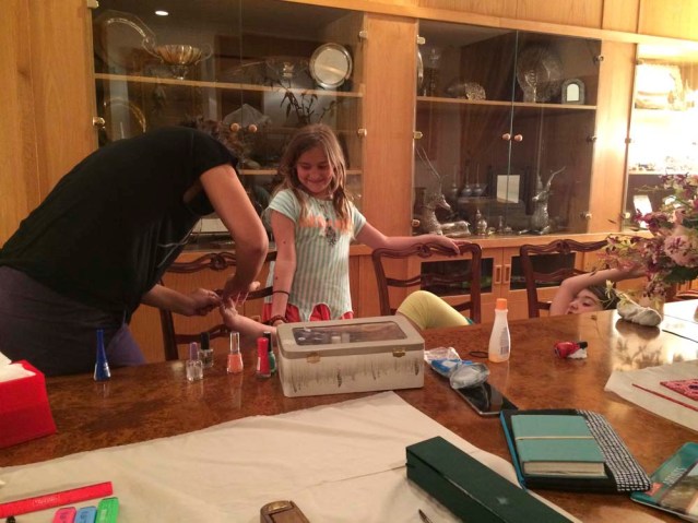 and then a pedicure, which proves more challenging. it really was a struggle