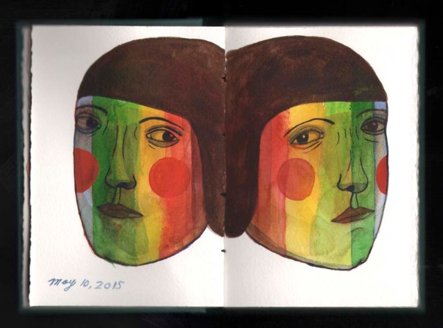 watercolor sketchbook } rainbow twins