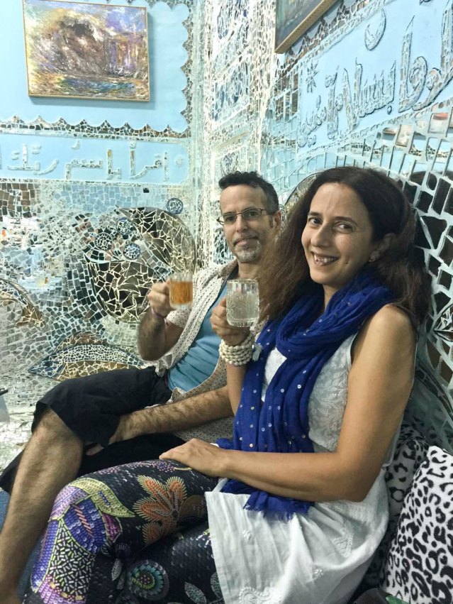 chris and reem in lidia al-qattan's 'house of mirrors'