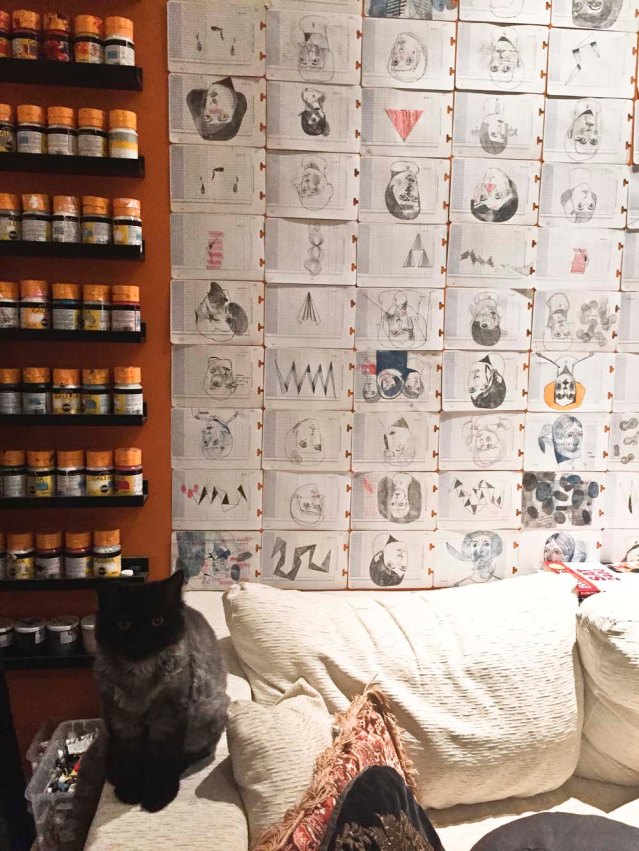 last wednesday my family's cats moved in with me for a few weeks, until their return. in the past few days i have been startled several times (imagine you're in bed, lying on your side facing out, you open your eyes and there's a cat's face peering at you). but i'm more alarmed when they disappear. more recently they have become more comfortable (at times a little too comfortable) and feel at home