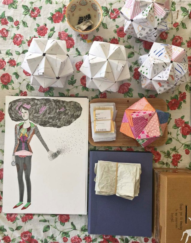 it started with a bunch of sonobe units i had folded months ago. i had one polyhedron this morning, by noontime i had five