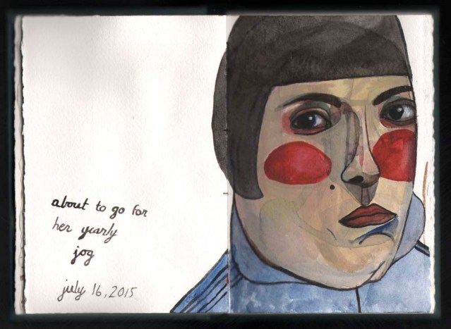 watercolor sketchbook } her yearly jog