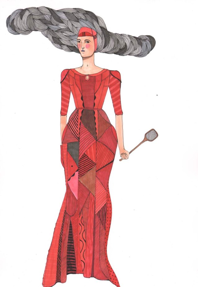 here in my red dress