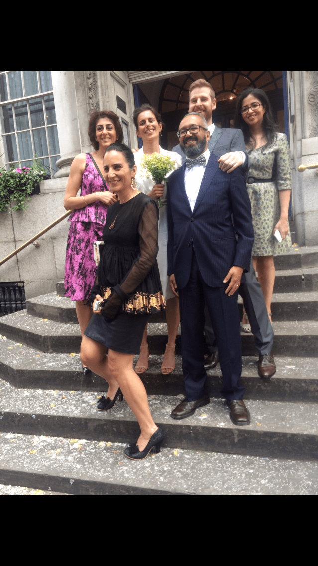 june 27 } wedding day. here, old friends and new. from left to right: razan, sarah, matt (the groom), wassan in the back and waleed gumaa, who was kind enough to allow me to use this and the next two photos