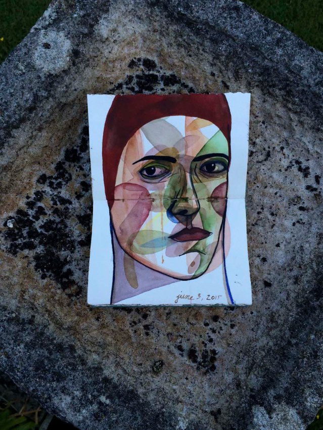 she lays on a plinth