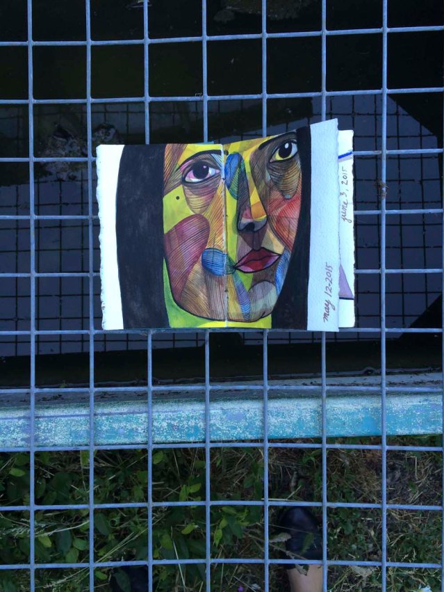 outside the first greenhouse, who knows what creatures lurk in the dark water beneath her