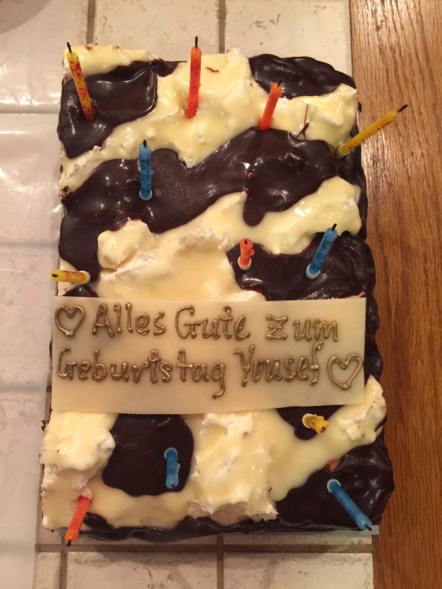 after iftar it's birthday time. happy birthday in german, yousef!