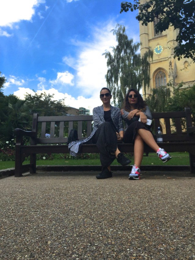 after breakfast yasmine and i sit in st. luke's park on sydney street. we really miss this place