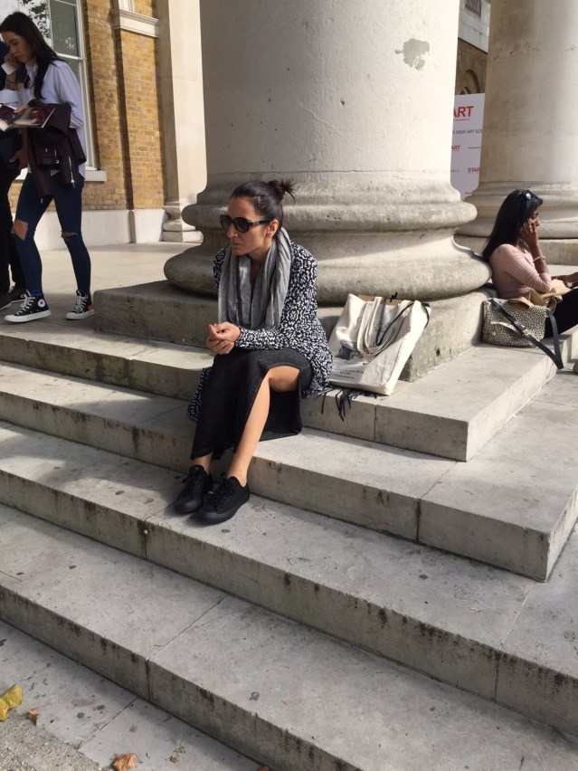 waiting for naz on the saatchi steps