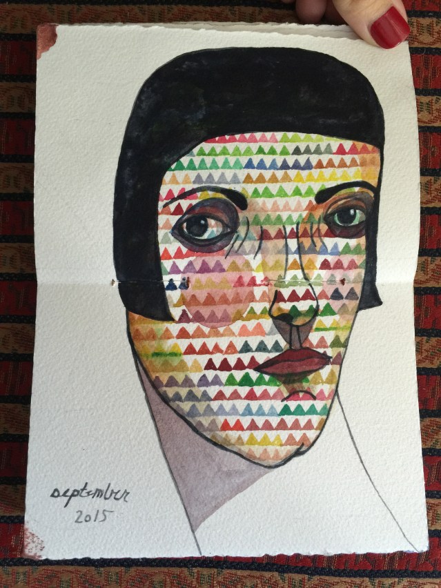 watercolor sketchbook } kitty, the rug-faced swinger