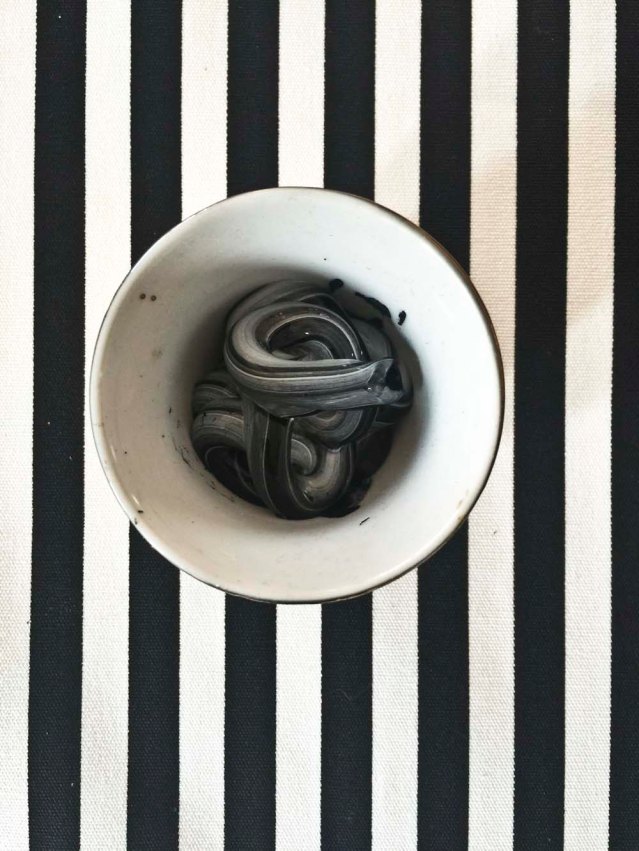 black and white. work resumed monday night