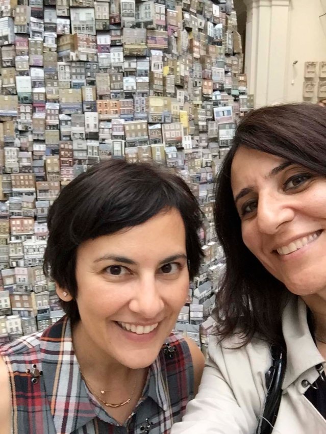 we selfie in front of barnaby barford's 'tower of babel' at the v&a