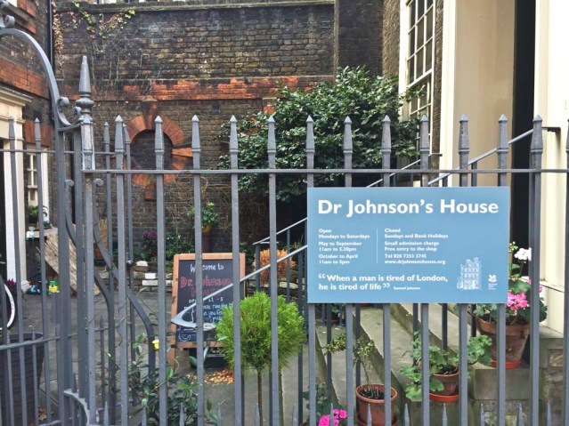 samuel johnson's home, because i'm a great fan of the dictionary, and words in general. plus it's just next door