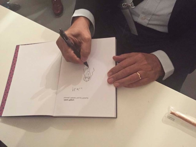 instead of writing words, he draws my portrait. how lucky am i?