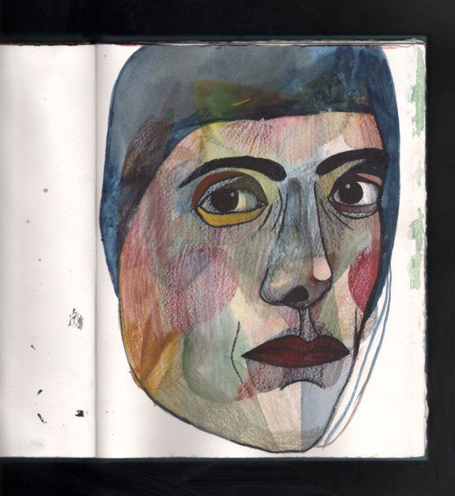 watercolor face april 5