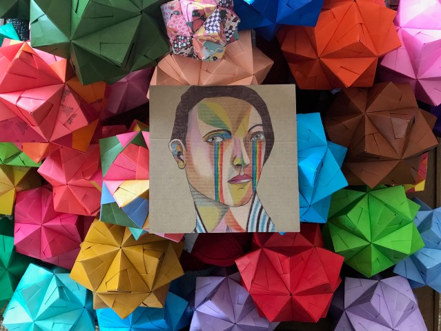 metal heart rainbow tears